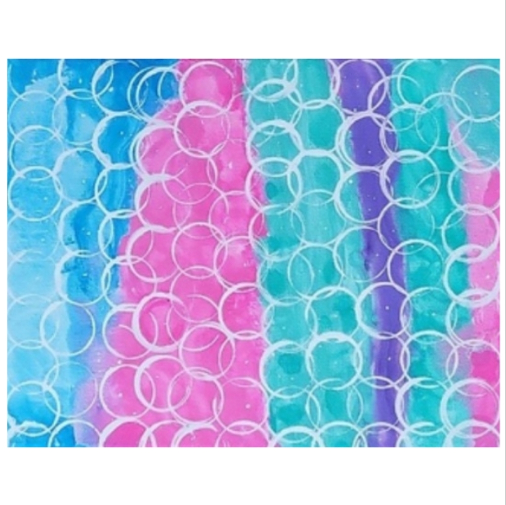 Hand Crafted Mermaidcore Abstract Design 11x14 Inches Canvas Painting - Picture 3 of 4